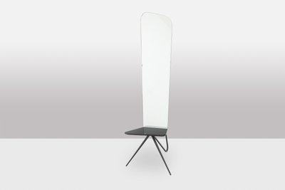 Standing mirror with black lacquered metal base. Circa 1960. LS6160506T