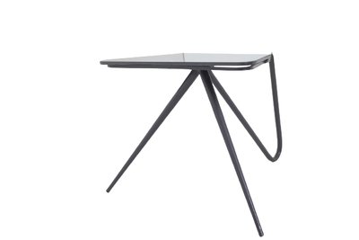 Standing mirror with black lacquered metal base. Circa 1960. LS6160506T
