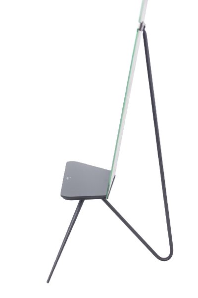 Standing mirror with black lacquered metal base. Circa 1960. LS6160506T