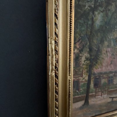 Oil on panel park and undergrowth La Baule by Térésa Bézard-Pératé 20th century