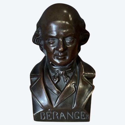 Bronzo raffigurante Béranger XIX secolo patina cioccolato finemente cesellata