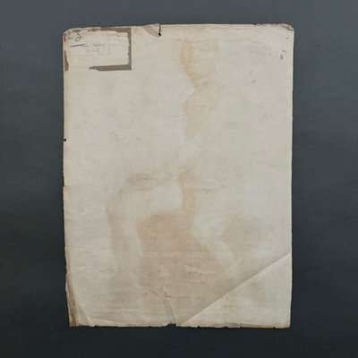 Charcoal drawing of Beaux-Arts man carrying a child by Berger-Lheureux