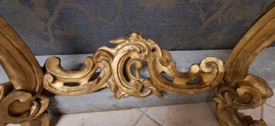 Louis XV gilded wood 2-legged console