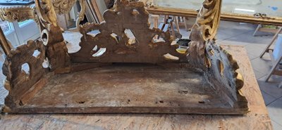 Louis XV gilded wood 2-legged console