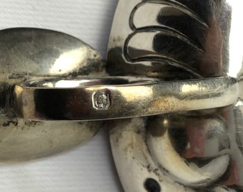 Monogrammed silver wine stein, French work, early 20th century