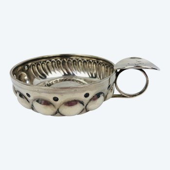 Monogrammed silver wine stein, French work, early 20th century