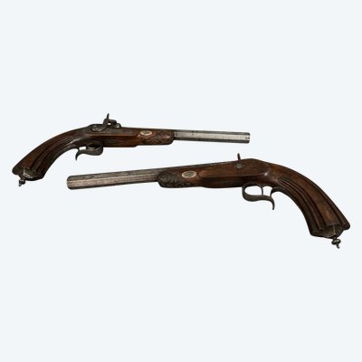 Pair of dueling pistols first part of the 19th century