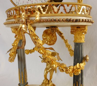 Louis XVI period clock with the temple of blind Love, guardian of Time - with its bell