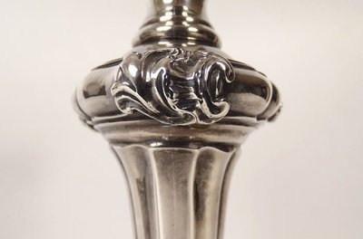Pair of Silver Candlesticks, Farmers General, Paris, M-A. Leroy, 1780, 18th Century