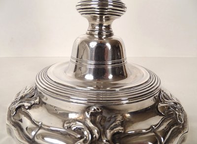 Pair of Silver Candlesticks, Farmers General, Paris, M-A. Leroy, 1780, 18th Century