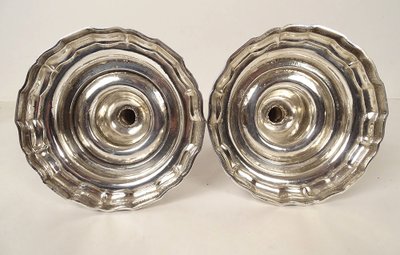 Pair of Silver Candlesticks, Farmers General, Paris, M-A. Leroy, 1780, 18th Century