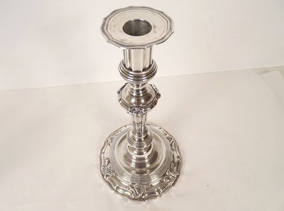Pair of Silver Candlesticks, Farmers General, Paris, M-A. Leroy, 1780, 18th Century