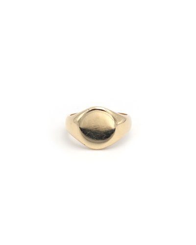 Vintage Siegelring aus 18k Gold, blanker Ring, Gravur, Gravur auf Anfrage, Vintage-Schmuckstück