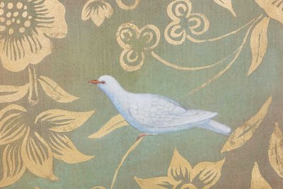 Painted canvas depicting doves in foliage. LS63311089P