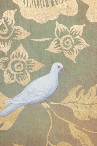 Painted canvas depicting doves in foliage. LS63311089P