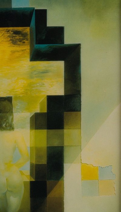 Porträt von Gala mit Blick auf das Mittelmeer nach Salvador Dali Lincoln Anamorphose