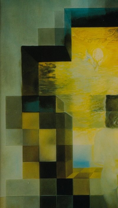Porträt von Gala mit Blick auf das Mittelmeer nach Salvador Dali Lincoln Anamorphose