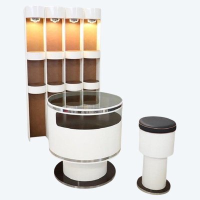 Weißes Space Age Bar Set, 1960er