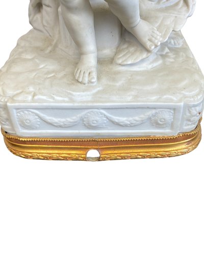 Late 19th Century Biscuit and Gilt Bronze Putti Lamp Base - Empire Style