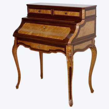  Rare Lady's desk in precious wood, Louis XV style, Napoleon III period - 1850