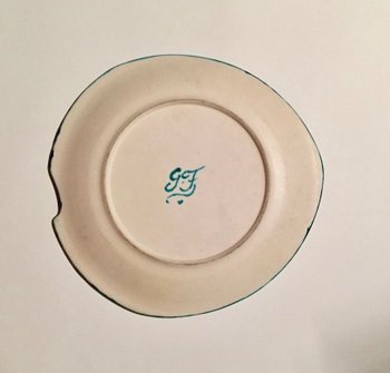 Piatto in ceramica smaltata. Gabriel Fourmaintraux. Biot anni '60.