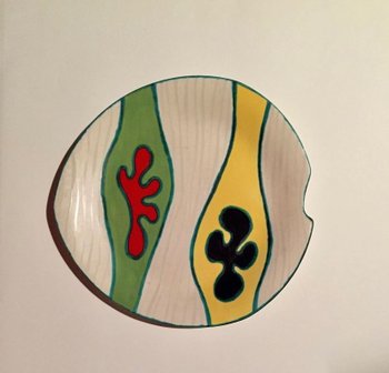 Piatto in ceramica smaltata. Gabriel Fourmaintraux. Biot anni '60.
