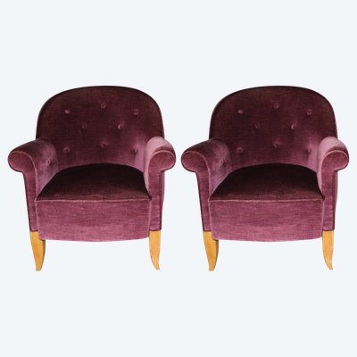 Pair of Art Deco armchairs circa 1940