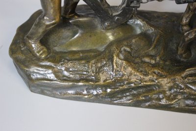 Bronzo L'aratore di Edouard Drouot circa 1900