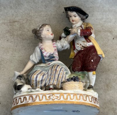 Coppia di statuette della manifattura di porcellana di Ludwigsburg (1758-1805) 