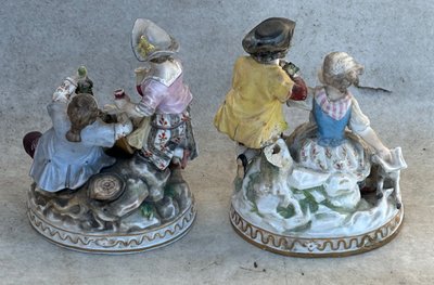 Coppia di statuette della manifattura di porcellana di Ludwigsburg (1758-1805) 
