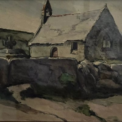 Cappella acquerellata a Porspoder 1935 di E. Vasquer