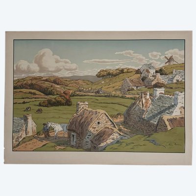 Lithograph by Henri Rivière Aspects of Nature - Le Vallon