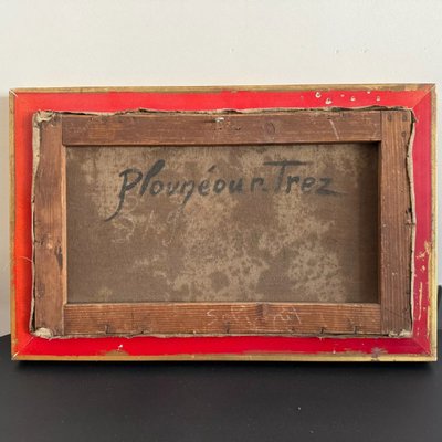 Oil on canvas representing Plounéour-Trez by Georges Levreau early 20th century