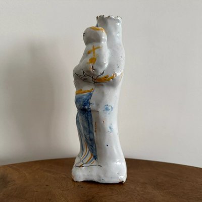 Crowned Virgin Mary in Nevers earthenware, 18th century