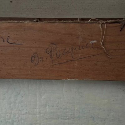 Huile sur toile fermettes bretonnes par Pasquier début XXe