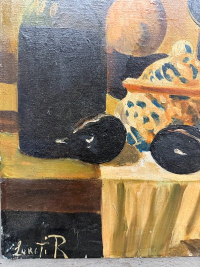 Oil on canvas depicting still life and game 20th century, 70x51 cm, signed