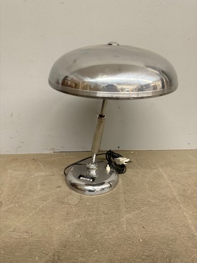 Lampe de table en laiton nickelé Giovanni Michelucci pour Lariolux, 1950 44 cm