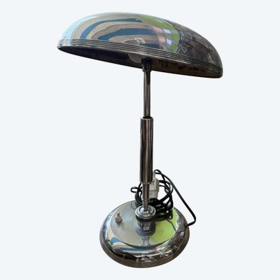 Lampe de table en laiton nickelé Giovanni Michelucci pour Lariolux, 1950 44 cm
