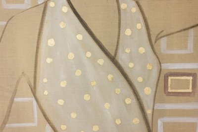 Bemalte Leinwand mit der Darstellung einer eleganten Frau aus den 1950er Jahren. Zeitgenössisch. LS6135675T