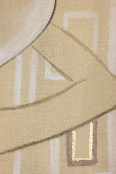 Bemalte Leinwand mit der Darstellung einer eleganten Frau aus den 1950er Jahren. Zeitgenössisch. LS6135675T