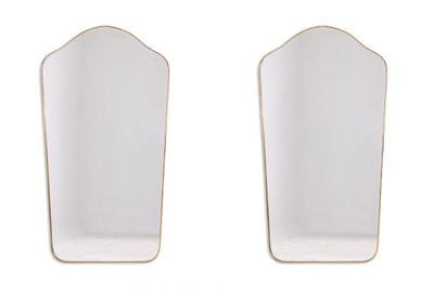 Pair of "gendarme hat" shaped mirrors. 1970s. LS62581108/2L