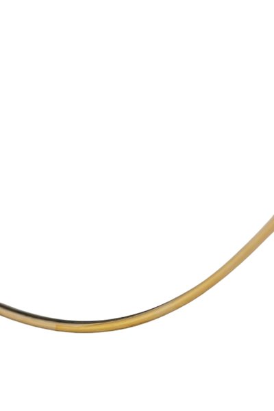 Specchio di forma ovale con asta in ottone dorato. Anni '70. Modello LS6260509U