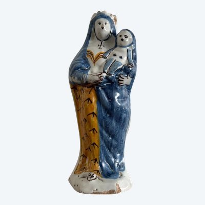 18th century Virgin Mary in Nevers earthenware