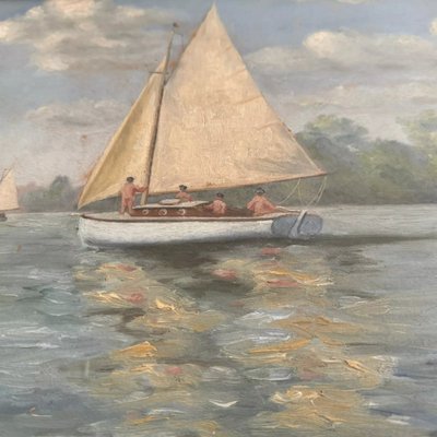 Acquerello raffigurante una regata a Gâchet di Cormerais 1930