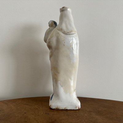 Vierge d'accouchée à l'Enfant en faïence XVIIIe 1780