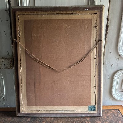Acquerello su carta natura morta mazzo di fiori vaso giallo XX secolo Devilliers
