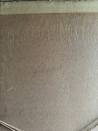 Acquerello su carta natura morta mazzo di fiori vaso giallo XX secolo Devilliers