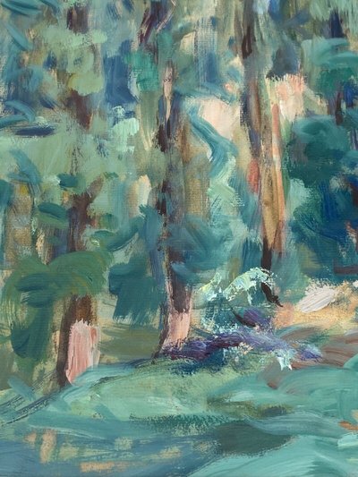 Watercolor by Paul Paquereau haystacks 20th century