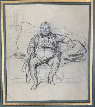 Drawing of Alexandre Dumas père by Paul Gavarni