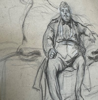 Drawing of Alexandre Dumas père by Paul Gavarni
